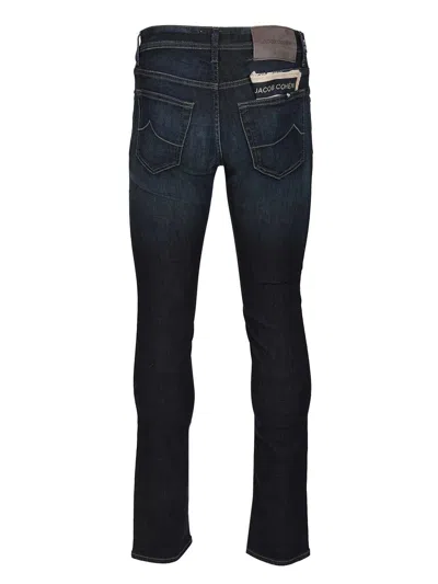 Jacob Cohen 5 Pkt Super Slim Fit Nick Slim V1 10 oz Blu Baffato Salpa Grigia Jeans Blue In Black