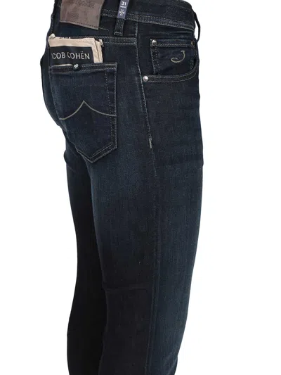 Jacob Cohen 5 Pkt Super Slim Fit Nick Slim V1 10 oz Blu Baffato Salpa Grigia Jeans Blue In Black