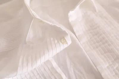 Dolce & Gabbana White Gold Formal Cotton Tuxedo Dress Shirt In White