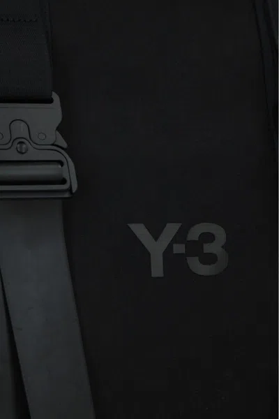 Y-3 Spacious Tote Bag With Leather Straps And Embossed Logo In Black