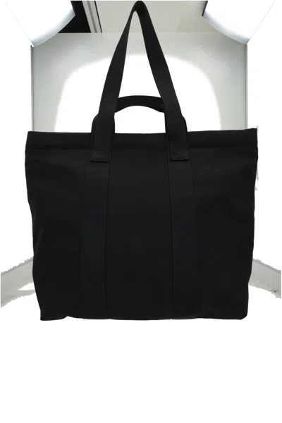 Y-3 Spacious Tote Bag With Leather Straps And Embossed Logo In Black