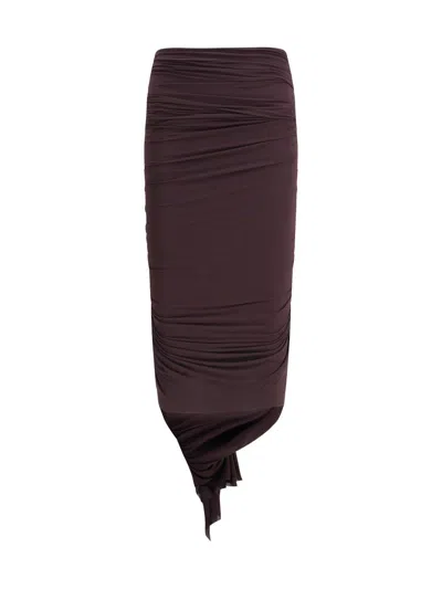 Francesco Murano Draped Midi Skirt In Purple