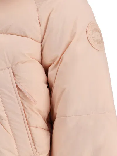 Canada Goose Insulated Hooded Quilted Long Sleeve Jacket In Pink