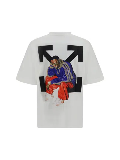 Off-white Thinkman Arrow Skate Logo Tee In White