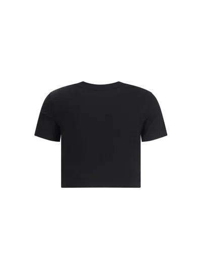 Fiorucci Cherry Mouth Graphic Crop T-shirt In Black