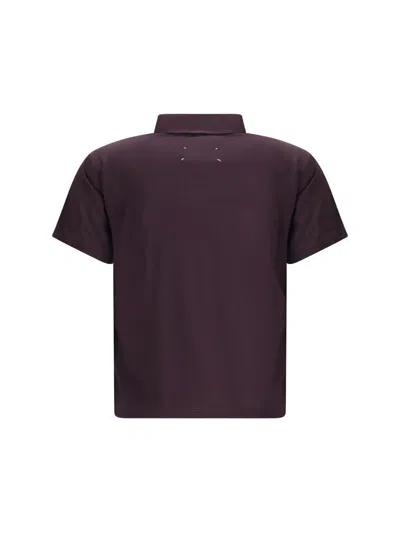 Maison Margiela Semi-sheer Polo Shirt In Purple