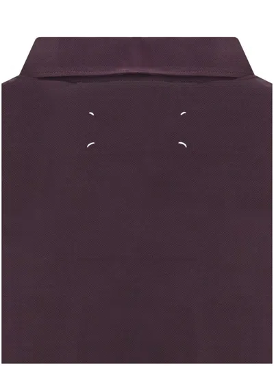 Maison Margiela Semi-sheer Polo Shirt In Purple