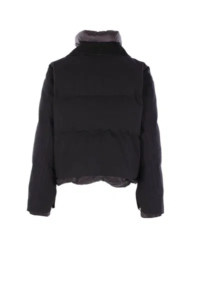 Sacai X Carhartt Wip Corduroy-collar Logo-patch Jacket In Black