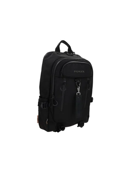 Premiata Side And External Zip Pockets Shoulder Straps Handle In Black