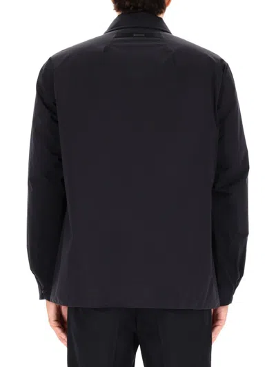 Laminar Boxy Minimalist Black Jacket With Classic Collar In Black