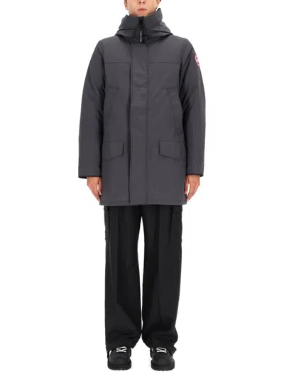 Canada Goose Hooded Jacket Featuring Front Pockets In Gray