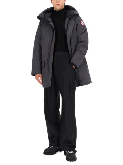 Canada Goose Hooded Jacket Featuring Front Pockets In Gray