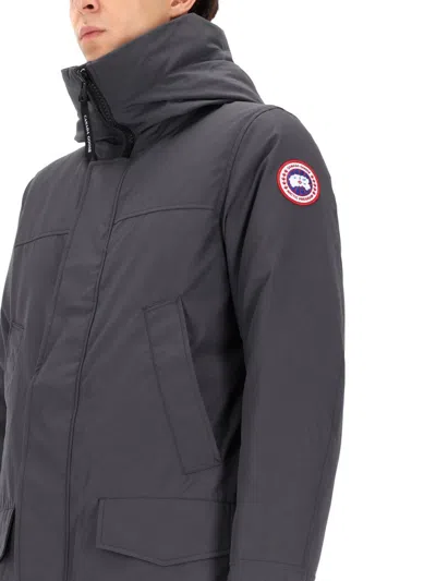 Canada Goose Hooded Jacket Featuring Front Pockets In Gray