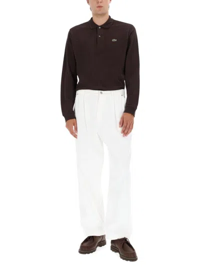 Lacoste Polo With Logo In Brown