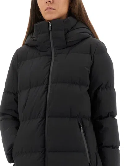Herno Two-layer "windstopper" Long Coat In Black