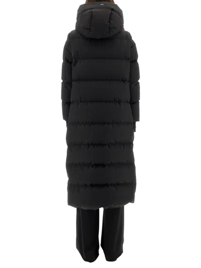 Herno Two-layer "windstopper" Long Coat In Black
