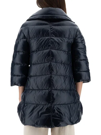 Herno Down Jacket With Lined Collar In Blue