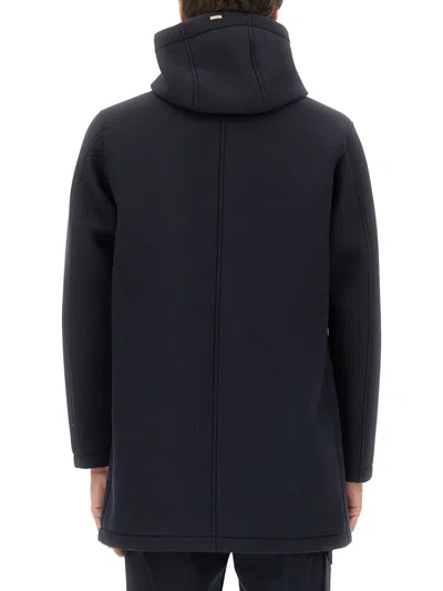 Herno Scuba Three Layers Long Parka In Blue