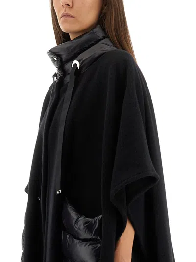 Herno Warmy And Ultralight Nylon Resort Poncho In Black