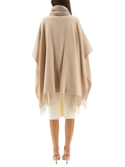 Herno Warmy And Ultralight Nylon Resort Poncho In Neutral