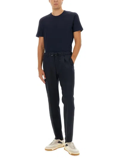 Herno Crew Neck Short Sleeve Cotton T-shirt In Blue