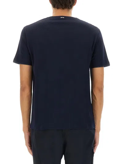 Herno Crew Neck Short Sleeve Cotton T-shirt In Blue