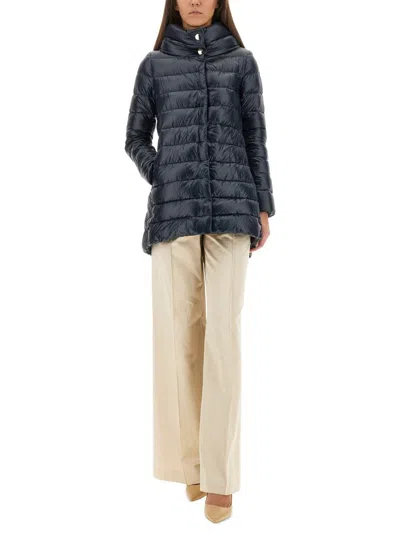 Herno Down Jacket "a-shape Amelia" In Blue
