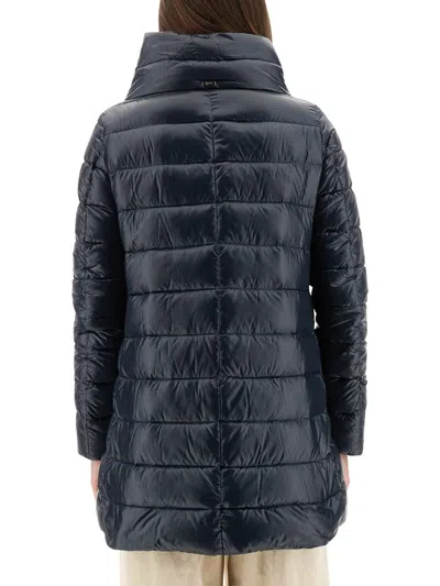 Herno Down Jacket "a-shape Amelia" In Blue