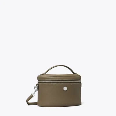 Tory Burch Soft Pebbled Vanity Case In Brown