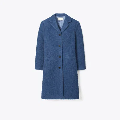 Tory Burch Oversized Wool Coat In Blue