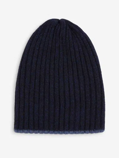 Fedeli Ribbed Beanie In Blue