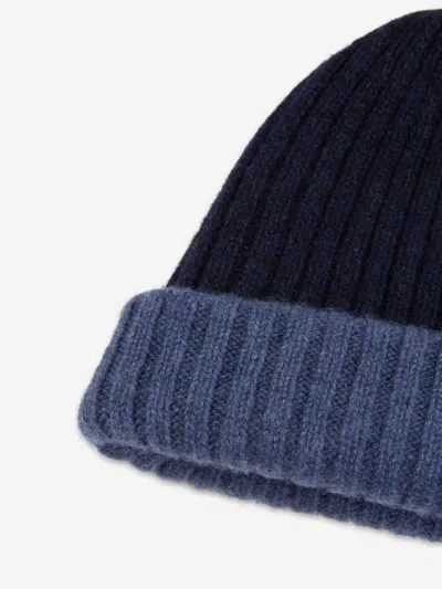 Fedeli Ribbed Beanie In Blue