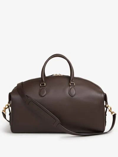 Bally Leather Travel Bag In Brown
