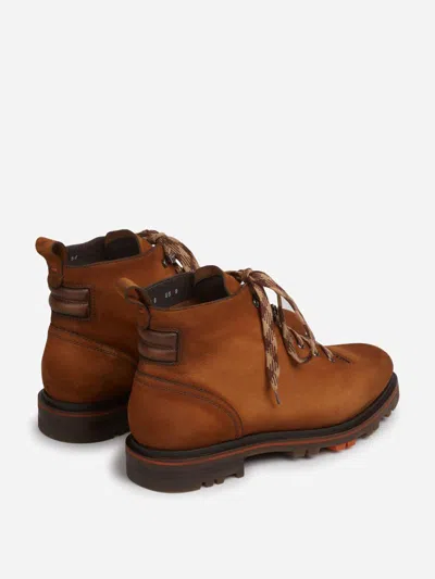 Santoni Lace-up Round-toe Boots In Multi
