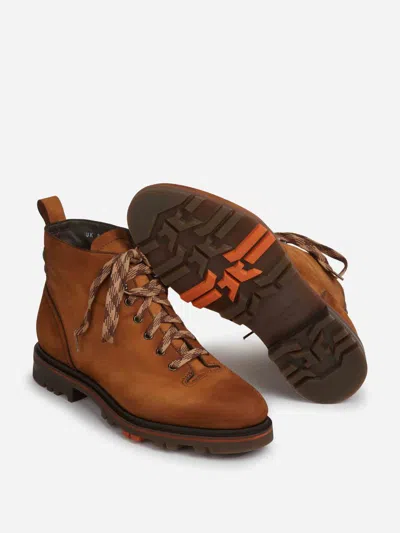 Santoni Lace-up Round-toe Boots In Multi