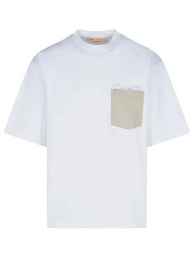 Marni Short Sleeve T-shirt Chest Pocket In White