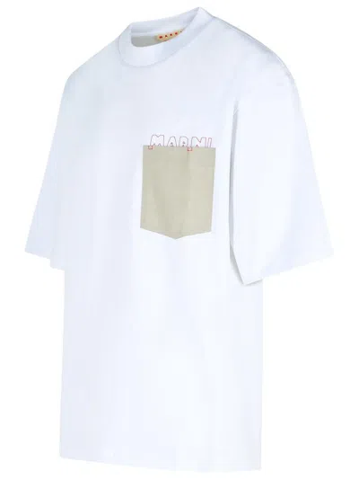 Marni Short Sleeve T-shirt Chest Pocket In White