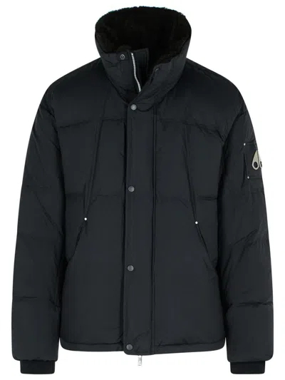 Moose Knuckles 'everest Puffer' Black Cotton Blend Down Jacket In Black