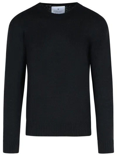 Seven Gauge Black Alpaca Blend Sweater In Black