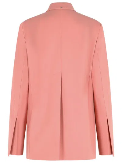 Sportmax Tailored Virgin Wool Blazer Pockets In Pink
