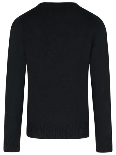 Seven Gauge Black Alpaca Blend Sweater In Black