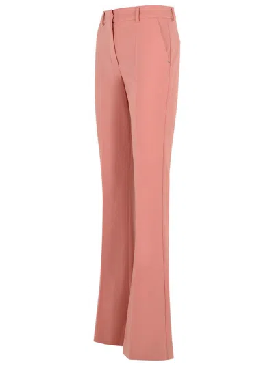 Sportmax Febe Flared Trousers In Stretch Wool Twill In Pink
