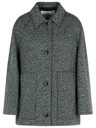 Closed Melange Grey Wool Blend Coat In Gray