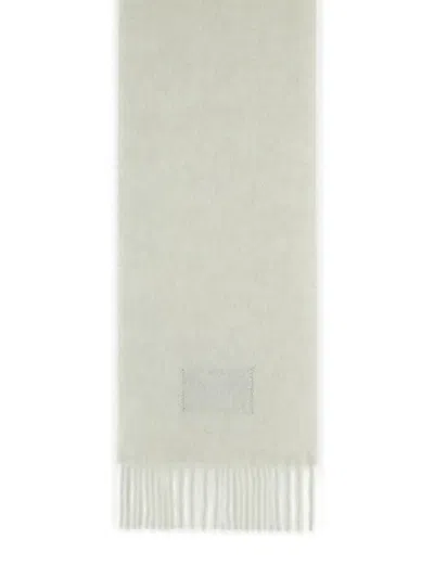 Marni Light Grey Alpaca Blend Scarf In Green