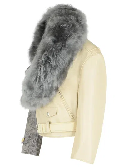 Marni Asymmetric Crocodile Texture Jacket Belt In Multi