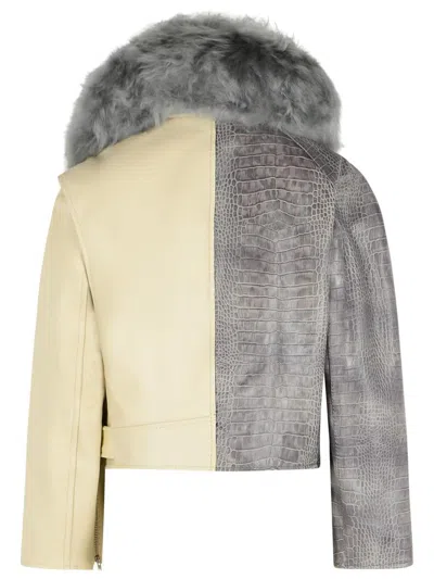 Marni Asymmetric Crocodile Texture Jacket Belt In Multi