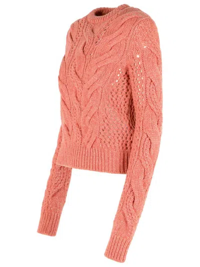 Sportmax Radio Crewneck Sweater With Wool Blend Braids In Multi