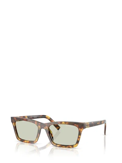 Miu Miu Mua05s Rectangular Acetate Sunglasses In Brown