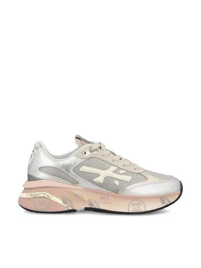 Premiata Chunky Multicolour Sneakers With Metallic And Leather Panels In Multi
