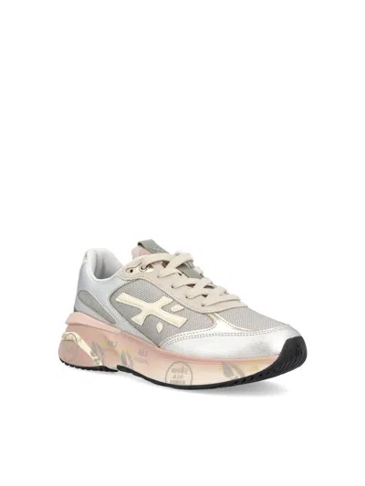 Premiata Chunky Multicolour Sneakers With Metallic And Leather Panels In Multi